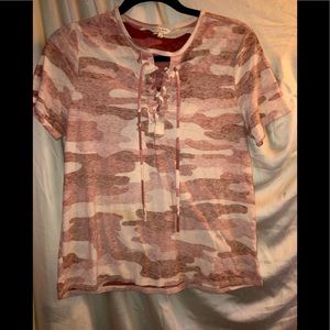 Lucky Brand Pink Camo top
